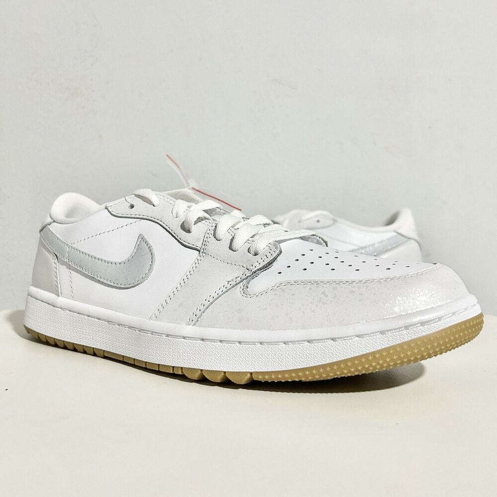 Air Jordan 1 Low G “White Gum” Men’s Size 10-10.5 Platinum Spikeless Golf Shoes